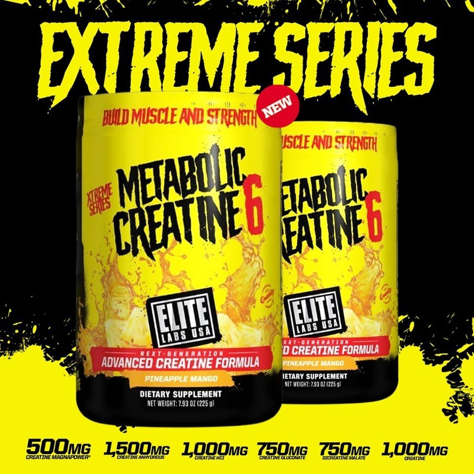 Creatine Metabolic tăng cường sức mạnh cơ bắp vị xoài đào Elite Labs - sữa bổ sung sức khỏe trong tập luyện