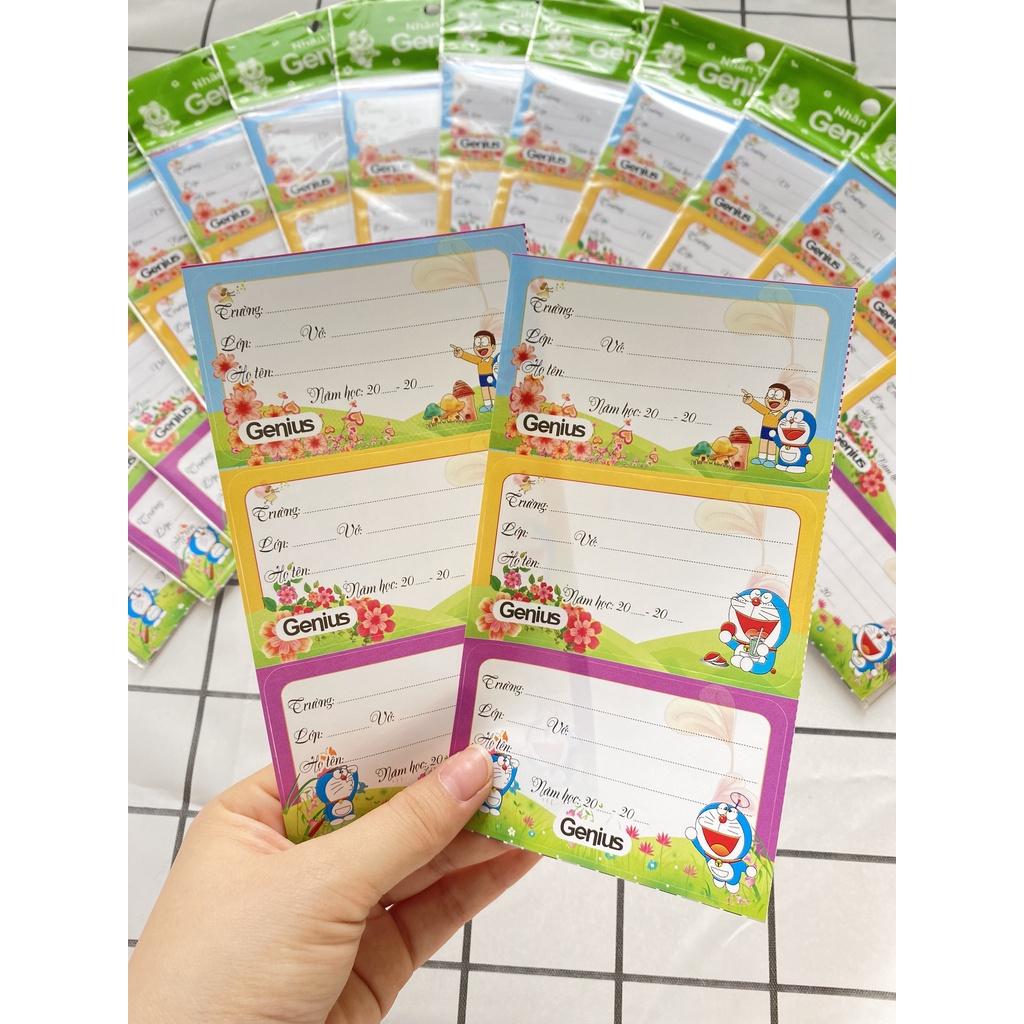 Tệp 15 nhãn vở học sinh được cắt dán sẵn, nhiều hình mẫu cute - VPP Thiên Ái
