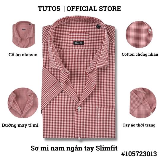 Áo sơ mi ngắn tay nam TUTO5 sơ mi công sở họa tiết sọc kẻ caro Slim fit Shirt cotton chống nhăn cao cấp phong cách trẻ trung, nam tính