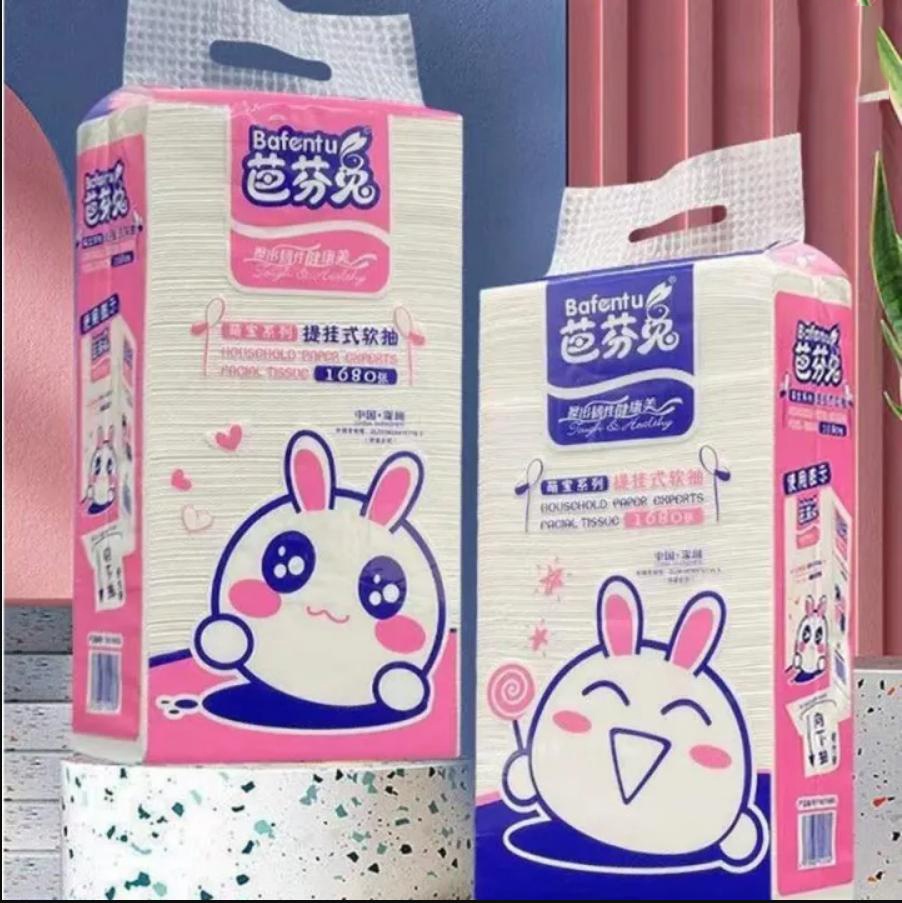 Giấy ăn rút hình chữ nhật dạng cây hình thỏ