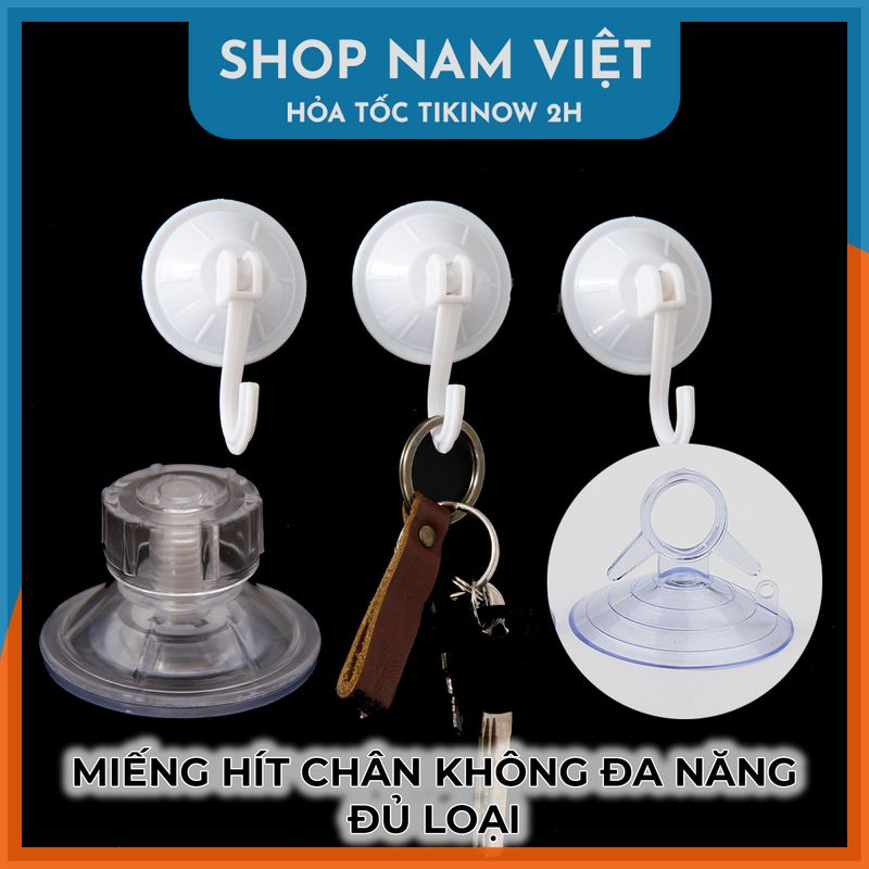 Set 5 Miếng Hít Chân Không Siêu Chắc Đa Năng, Hít Cửa Kính Oto, Treo Đồ Nhà Tắm