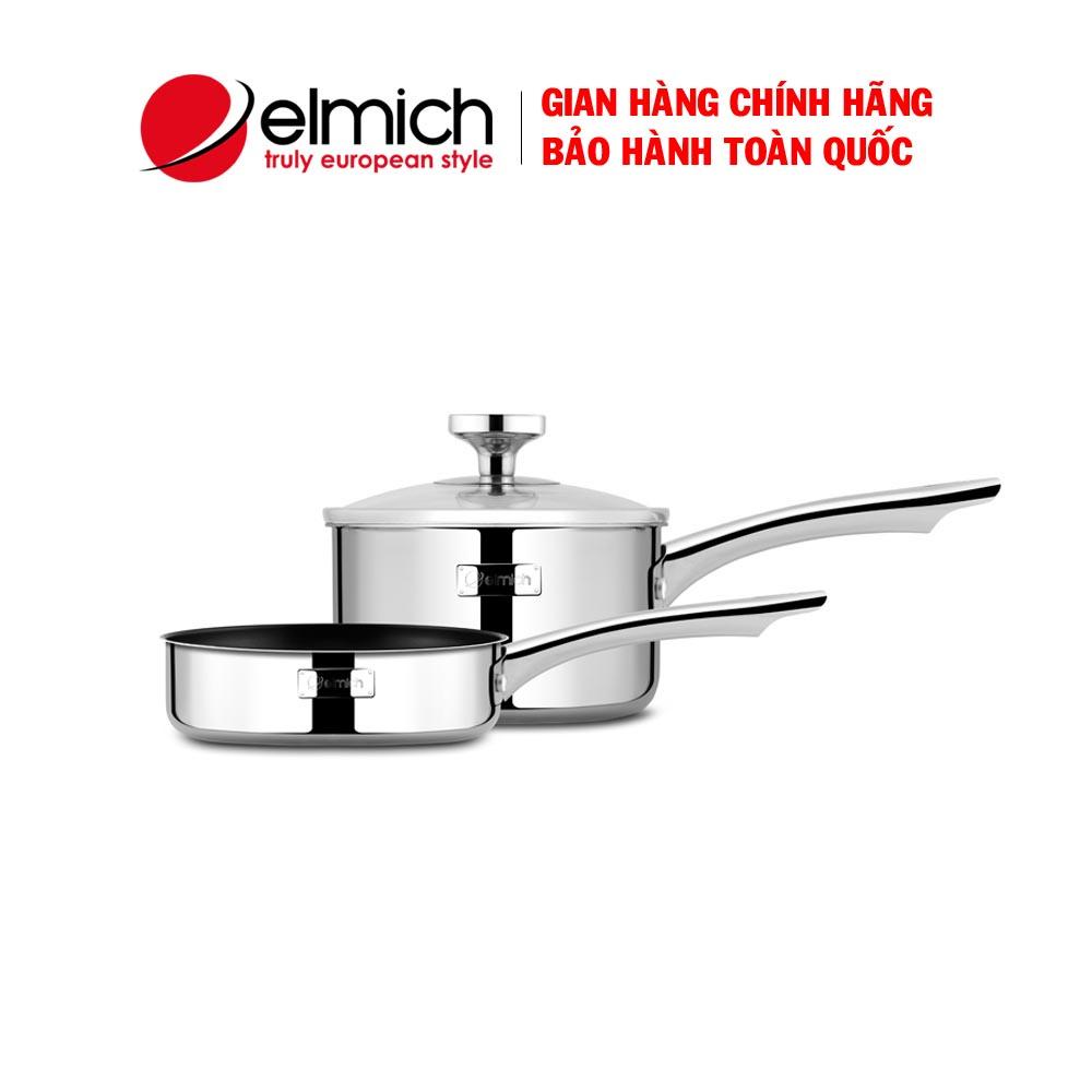 Bộ nồi Elmich Trimax Baby EL-3794 size 14cm, sử dụng mọi loại bếp, quánh và chảo thiết kế tay cầm bằng inox