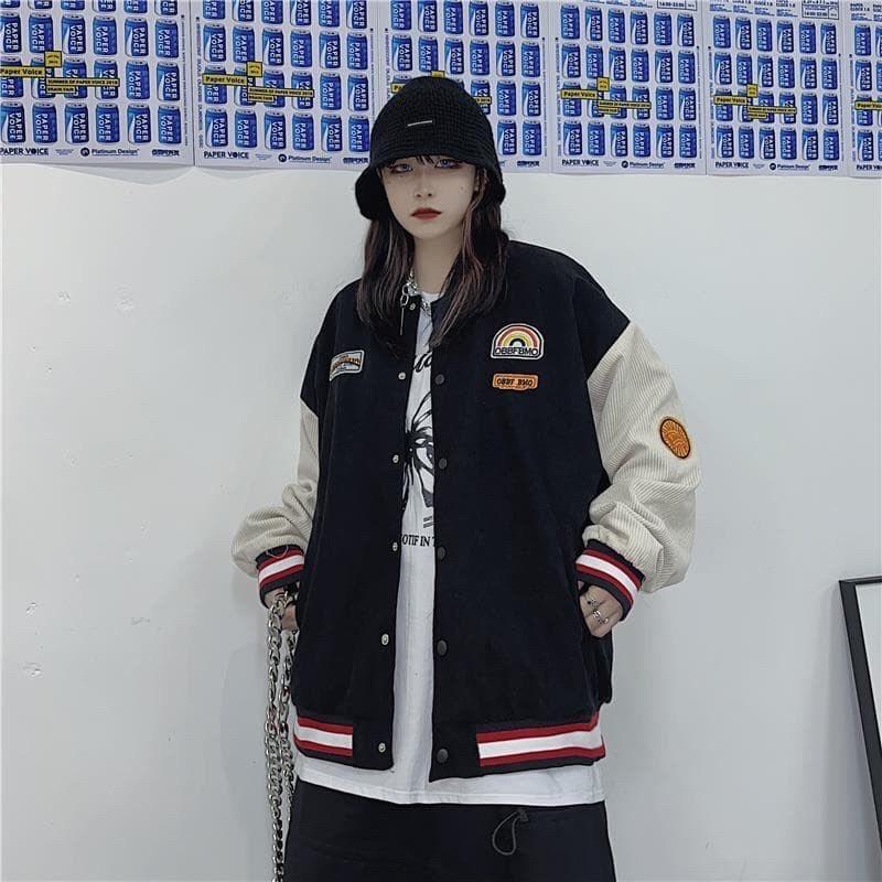 Áo Khoác Bomber Chất Nhung - Áo Bomber Nam Nữ Unisex Nhung DeepEnd cúc bấm Ulzzang