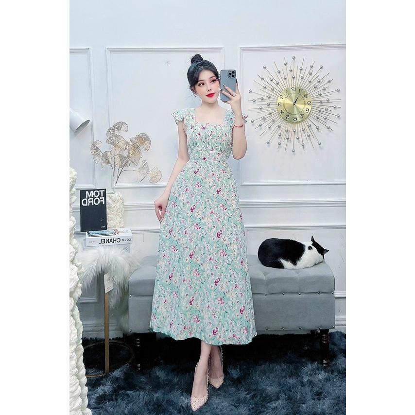 Đầm maxi hoa đi biển cho mùa hè mát mẻ thời trang thoáng mát xinh xắn
