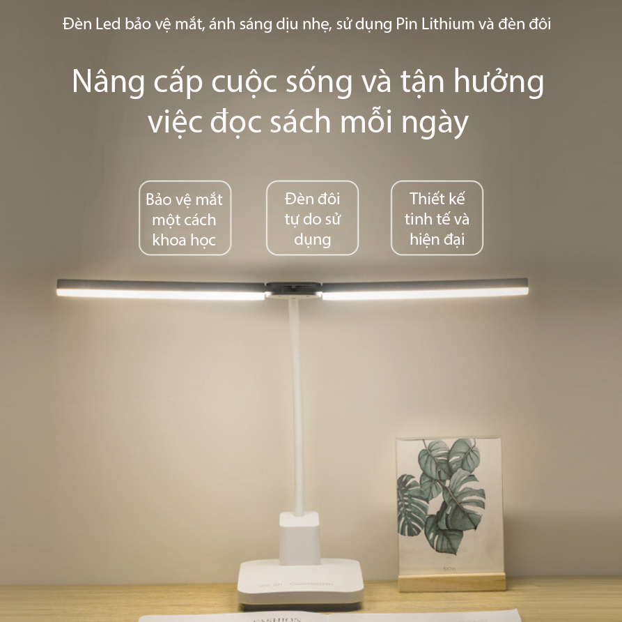 Đèn Học Led Chống Cận Bảo Vệ Mắt, Cổng Sạc USB, Ba Chế Độ Màu, Công Tắc Cảm Biến, Cổ Silicon Uốn Dẻo