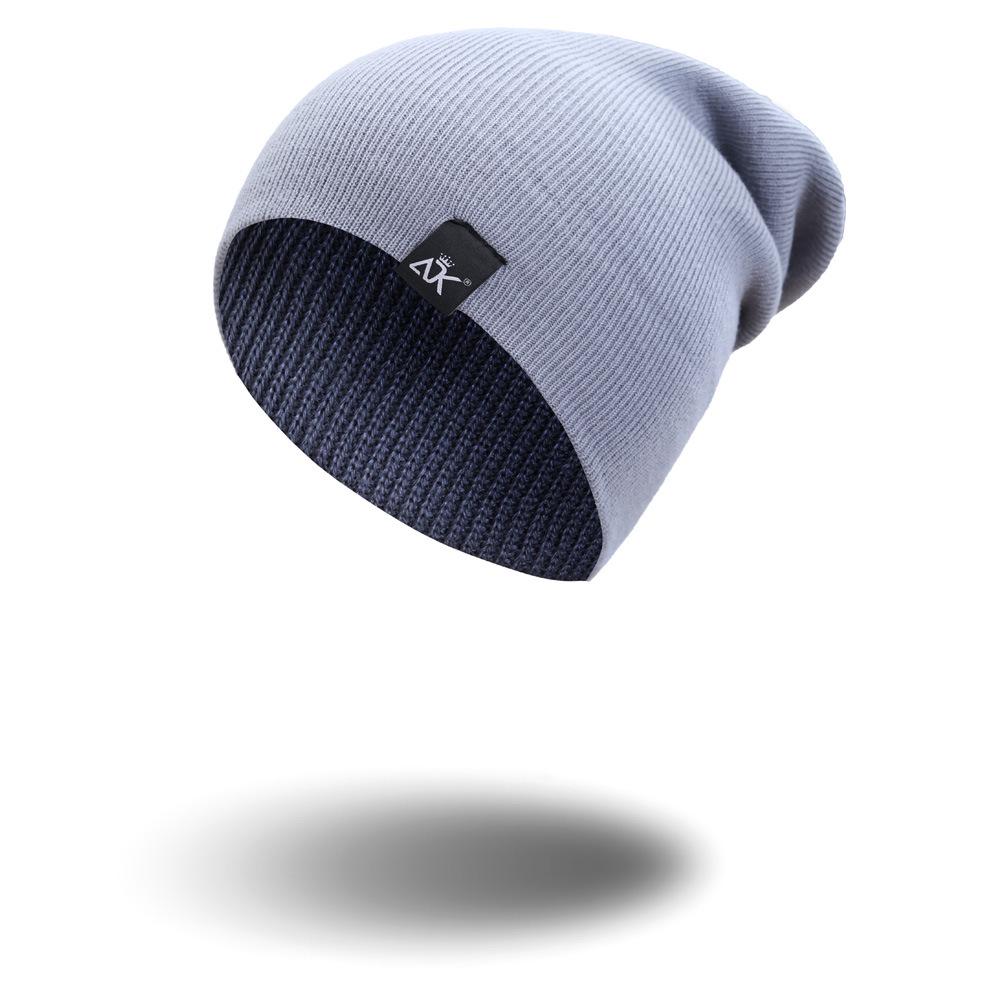 Adk Nón Len Ấm Áp Bò Cho Nam Hip Hop Mùa Đông Nón Unisex Màu Bonnet Thường Ngày Skullies Beanies Mùa Thu mũ Lưỡi Trai Cho Người Lớn Color: Light blue