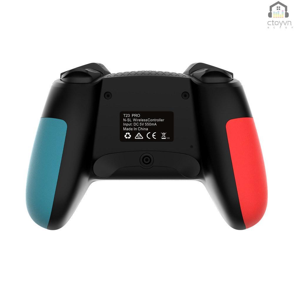 Tay cầm chơi game không dây có chế độ rung kép tương thích với Switch/Switch Lite màu đỏ và xanh dương