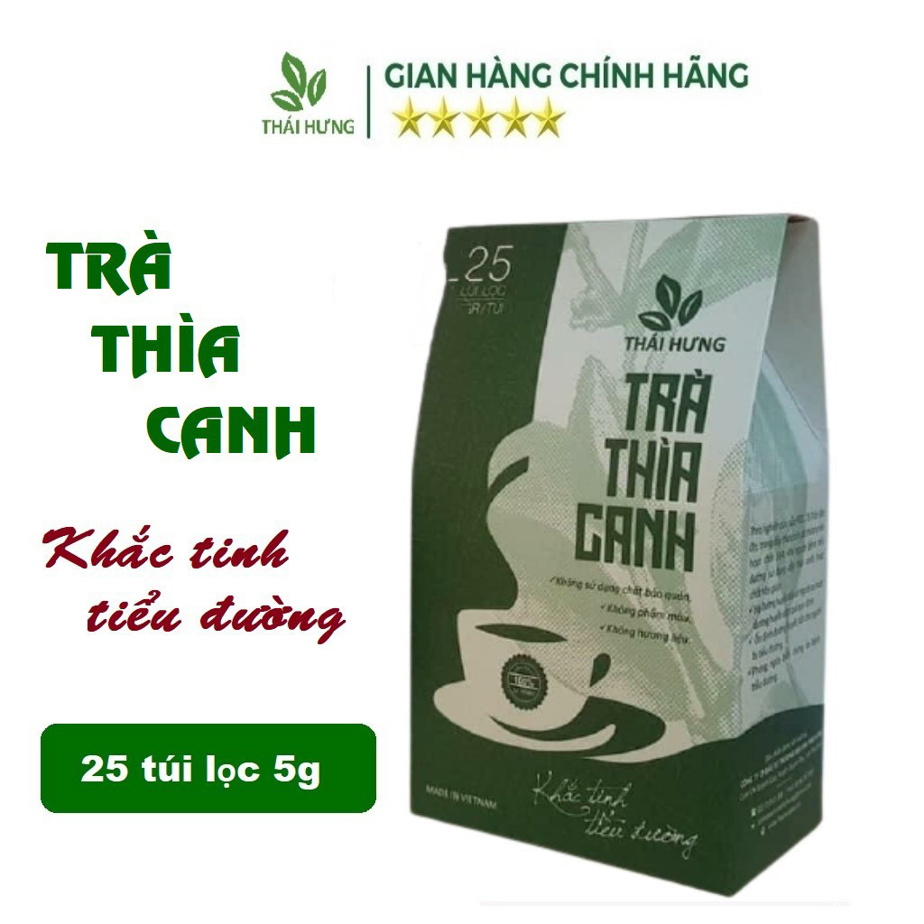 Combo 03 hộp Trà Thìa canh Thái Hưng 25 túi lọc x 5g Khắc tinh của bệnh tiểu đường