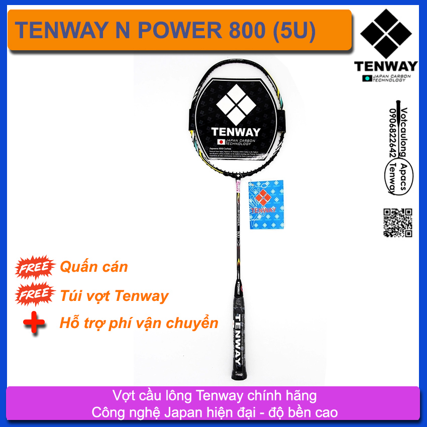 Vợt cầu lông Tenway N Power 800 (5U) | Vợt nặng đầu thiên công, thân to trợ lực đập cầu