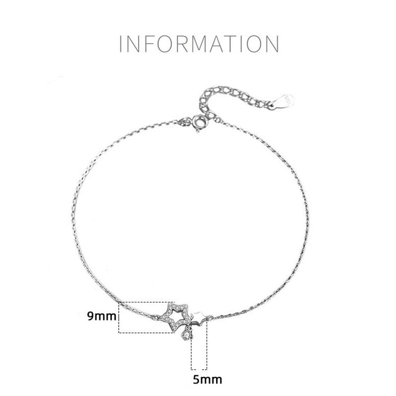 Vòng tay nữ bạc Ý s925 sao gắn sao thả đá biển S0061 - AROCH Jewelry