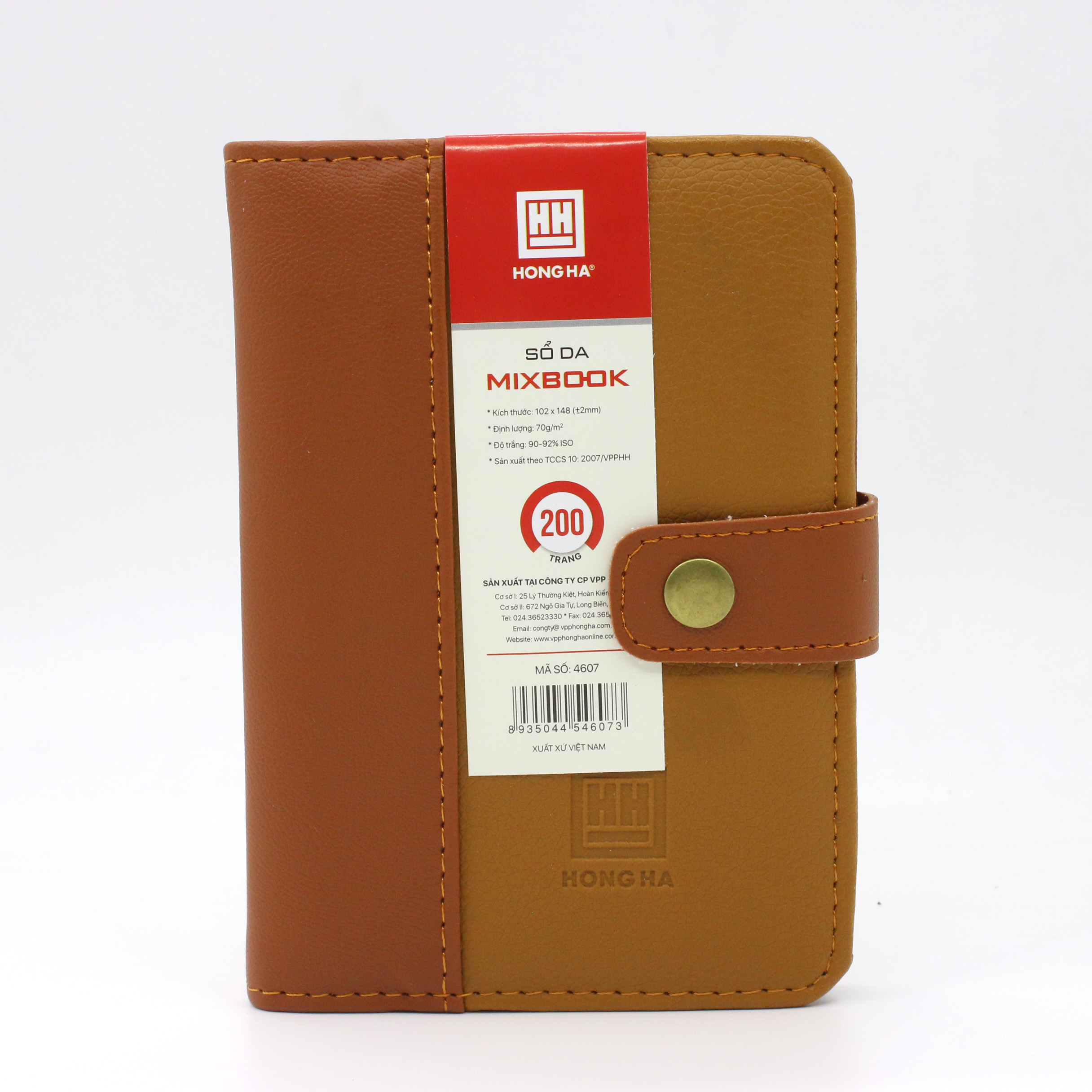Sổ bìa da Mixbook A6, 200 trang Hồng Hà - 4607