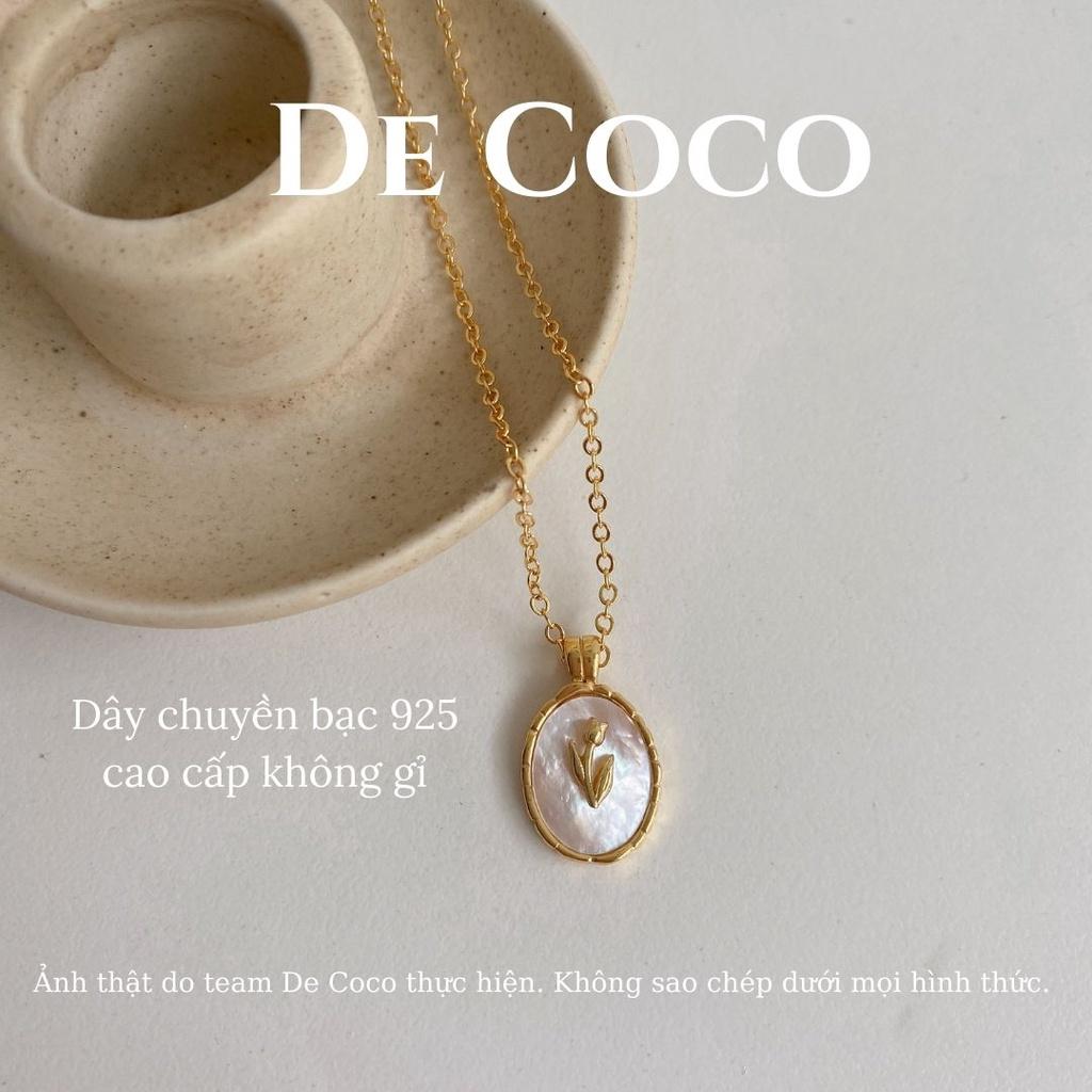 Dây chuyền bạc 925 măt hoa hồng khảm xà cừ Rose decoco.accessories