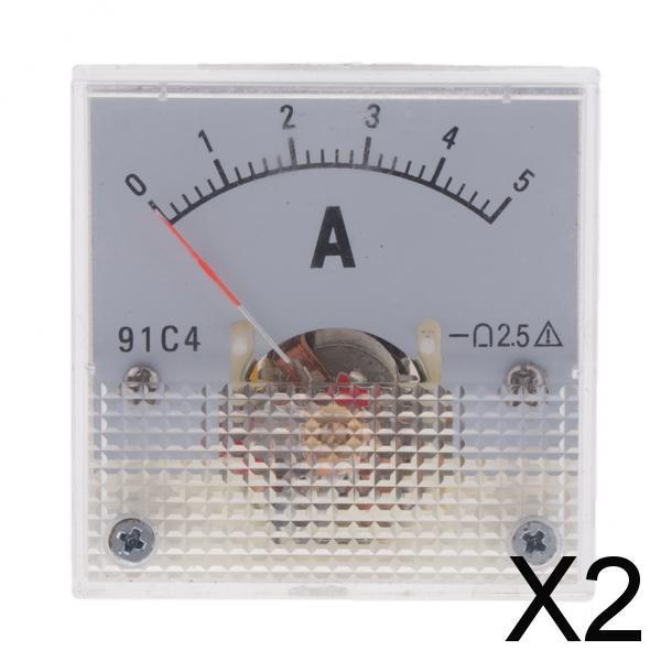 2xDC Ammeter Analog Panel Meter Amp Meter Current Gauge 2.5% 0-5A