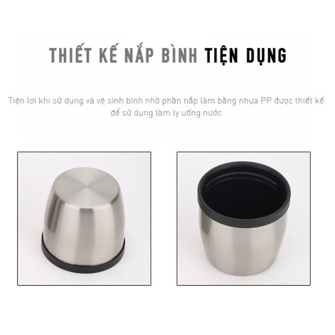 Bình giữ nhiệt Lock&Lock 500ml Vienna LHC1430 - Hàng chính hãng, miệng bình rộng, nắp dùng làm cốc nước uống - Hapos