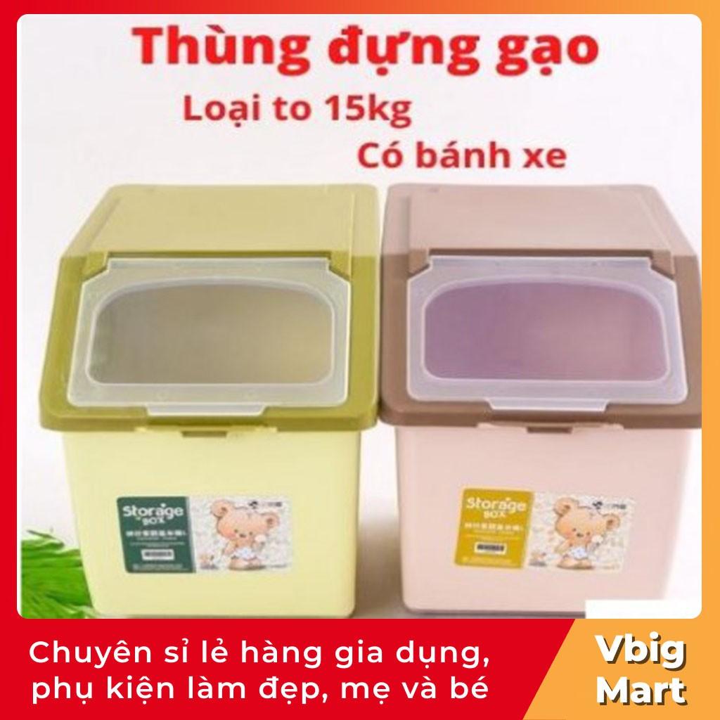 Thùng đựng gạo to loại 15kg có bánh xe