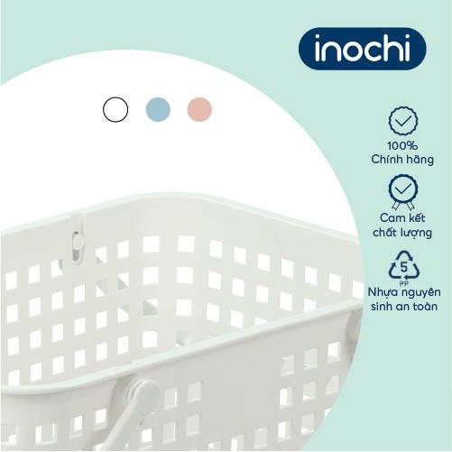 Giỏ xách quai giữa Inochi - Nachi màu Trắng/Hồng/Xanh