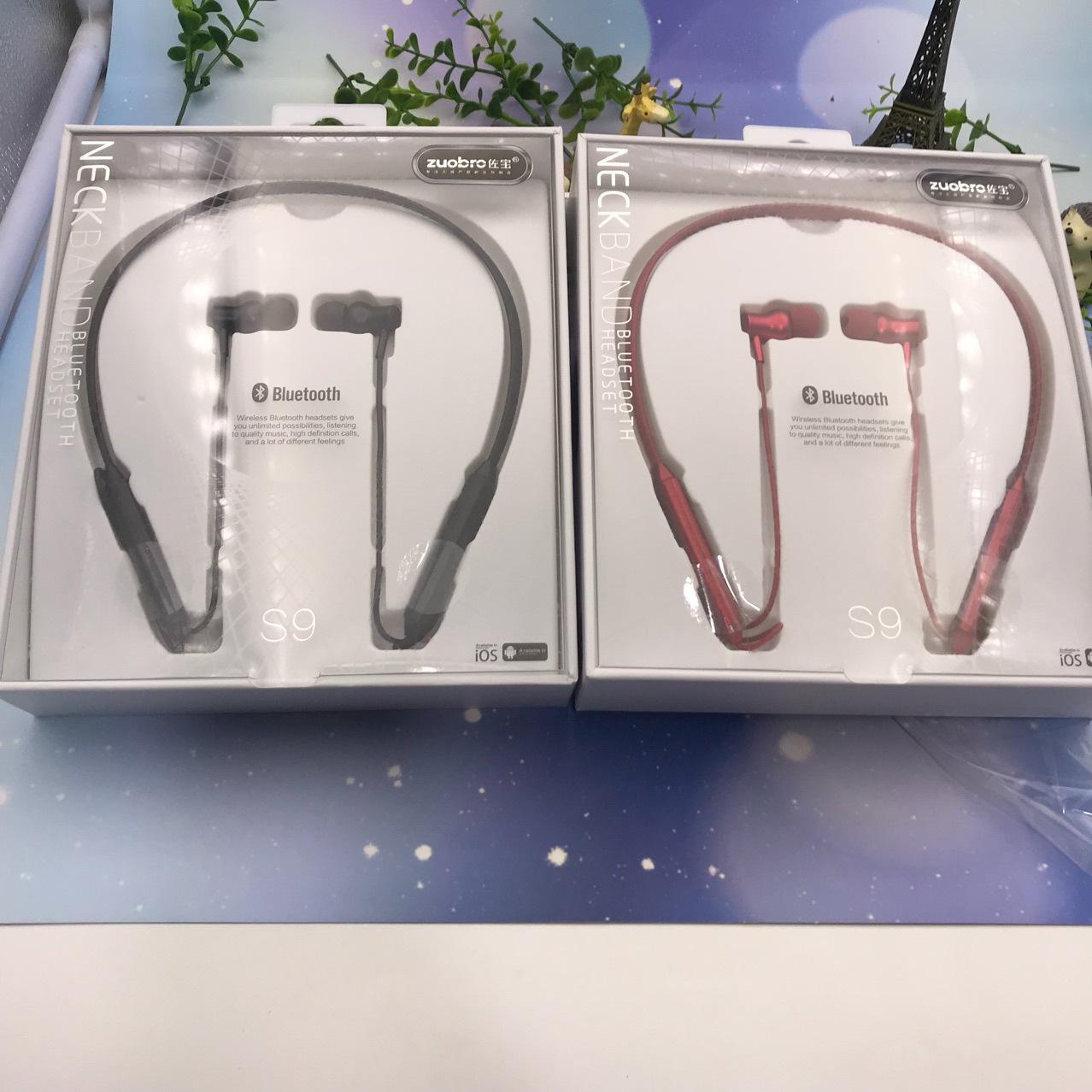 Tai nghe bluetooth thương hiệu phong cách mới nhất điện thoại thông minh điều khiển dây tai bluetooth điều chỉnh cuộc gọi bluetooth trong tai treo cổ
