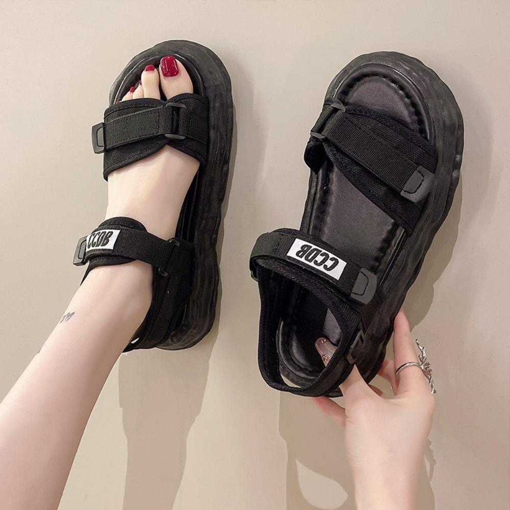 Giày Sandal Nữ MWC 2944 - Giày Sandal Đế Bánh Mì Cao 4cm Siêu Hack Dáng Với 2 Quai Ngang Cá Tính Thời Trang