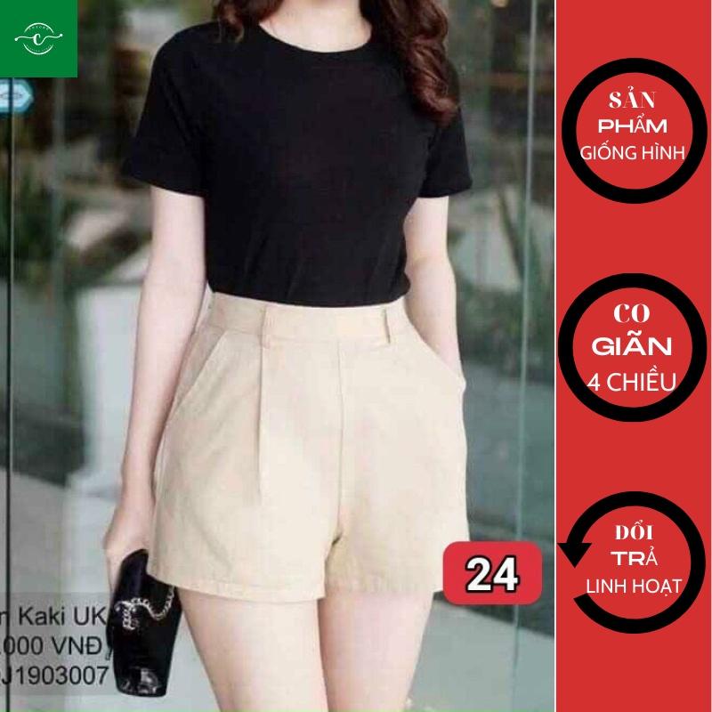 Quần short nữ cạp cao hàng đẹp, short nữ lưng cao vải tuyết mưa, Quần Đùi VOZODO 24