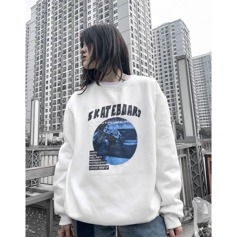 Áo sweater nỉ SKATEBOARD nỉ bông dày dặn