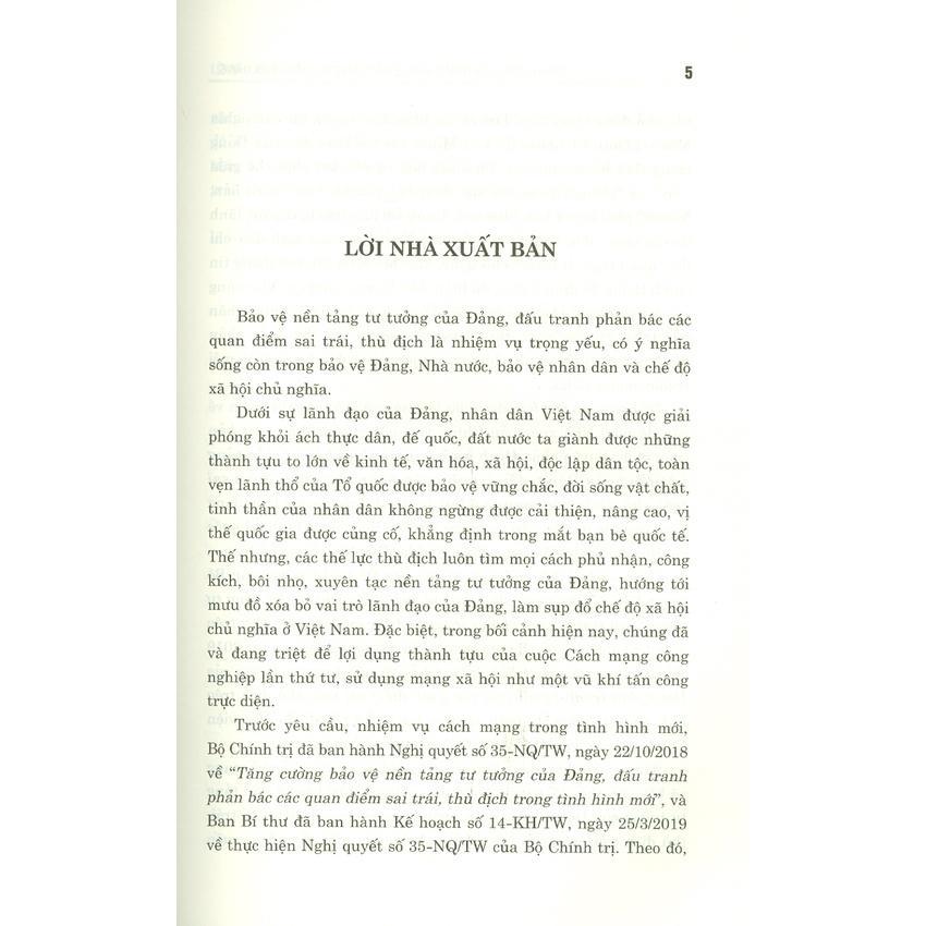 Sách - Định Hướng, Giải Pháp Bảo Vệ Nền Tảng Tư Tưởng Của Đảng, Đấu Tranh Ngăn Chặn Các Quan Điểm Sai Trái