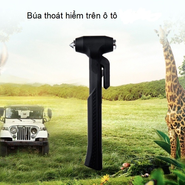 Búa thoát hiểm sử dụng trên ô tô, xe bus, xe khách cực kỳ tiện dụng và an tâm F5 ( Tặng kèm 02 móc treo chai nước đa năng ngẫu nhiên )