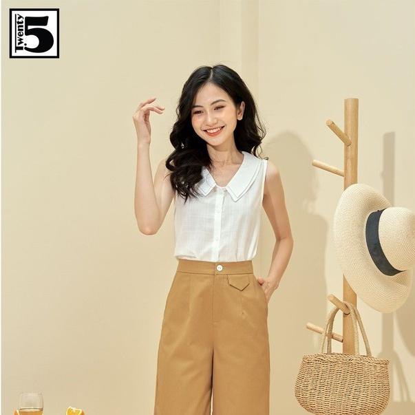 Áo sơ mi nữ sát nách, cổ 2 tầng ve Twentyfive A17