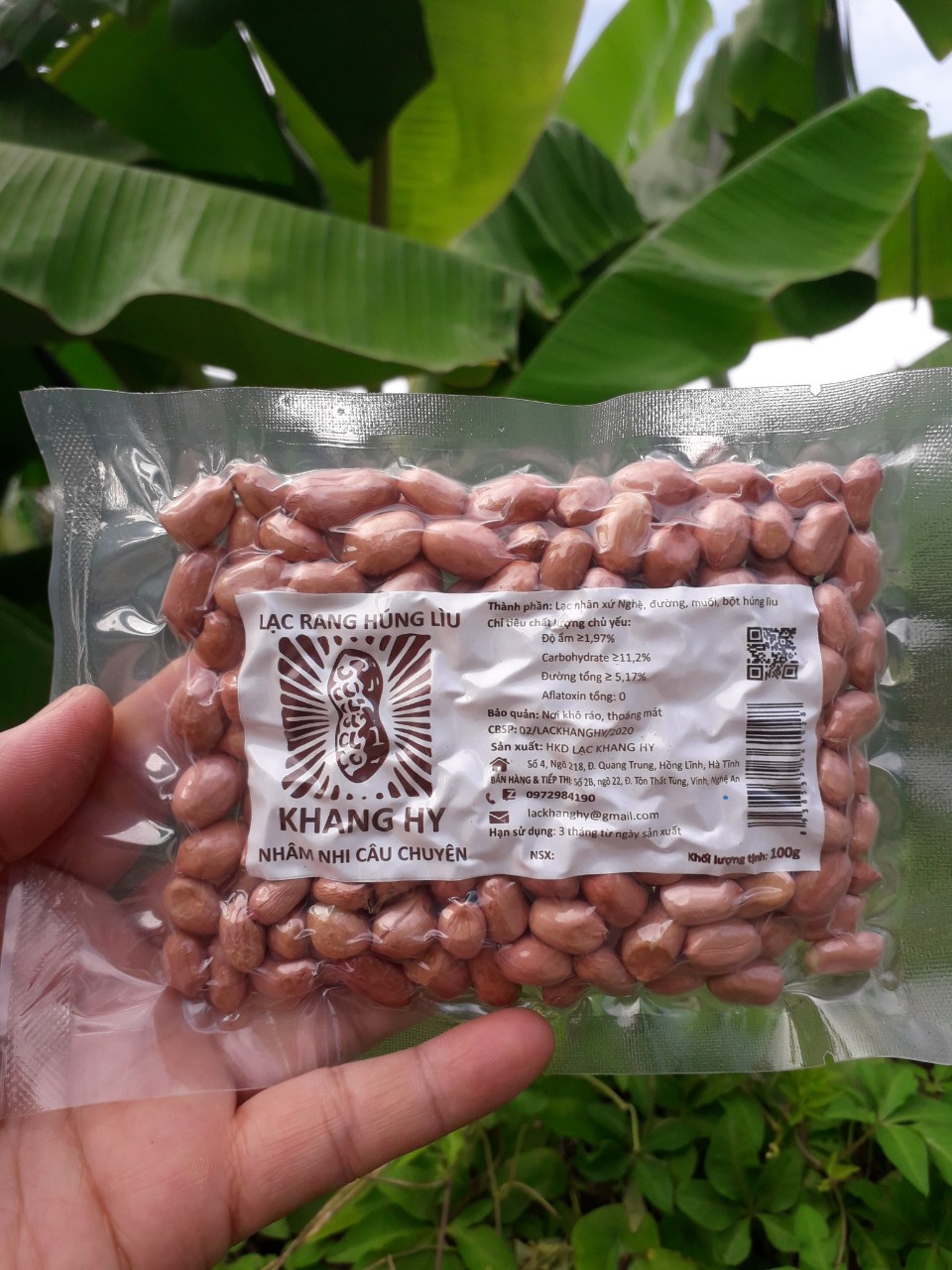 Combo 5 gói Lạc rang húng lìu 100g + 5 gói Lạc rang nguyên vỏ 100g