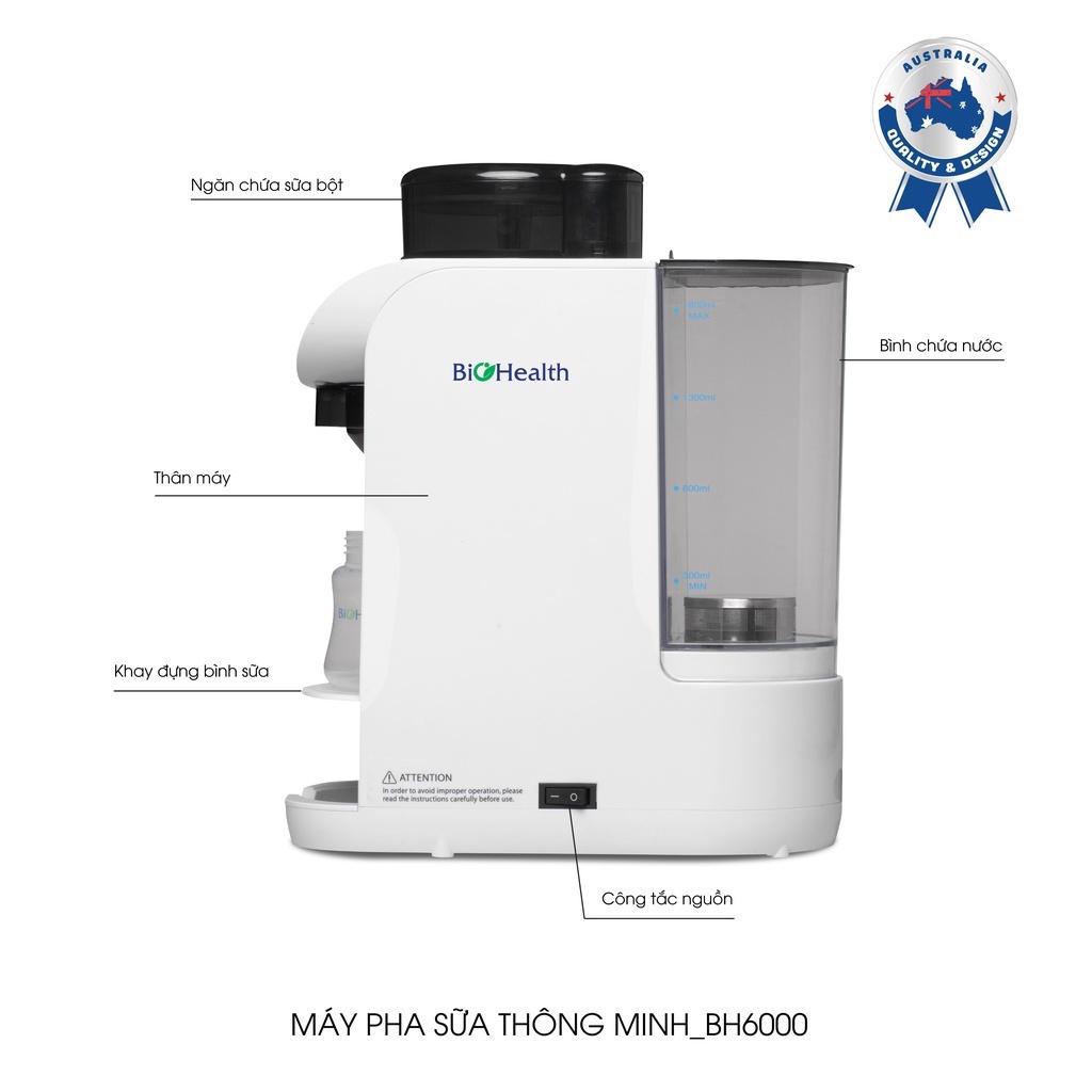 Máy pha sữa tự động cho bé BioHealth BH6000 tính năng pha sữa nhanh 8-10s không bón cục, bọt khí