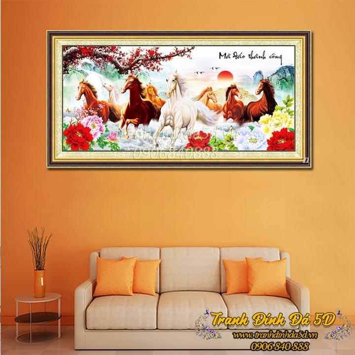 TRANH ĐÍNH ĐÁ NGỰA 200X95CM