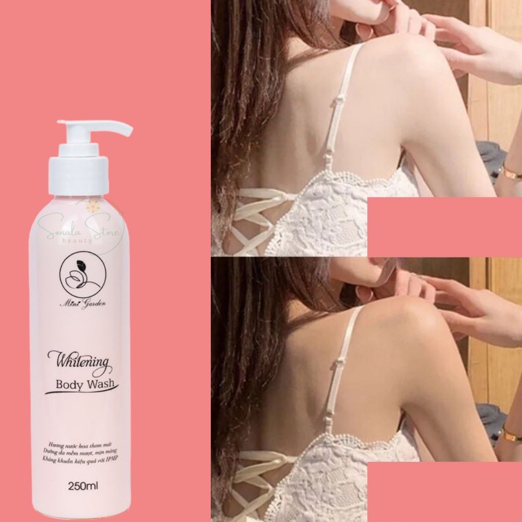 Sữa Tắm Trắng Da Giữ Ẩm Men Bia MINIGARDEN WHITENING BODY WASH 250ml Dưỡng Trắng Da Toàn Thân Phục Hồi Da Khô Giúp Da Mềm Mịn SONALA