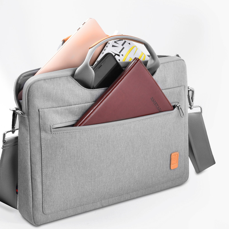 Túi xách laptop, macbook chống sốc : Nhiều ngăn đựng - Chống nước W348 (Màu xám)