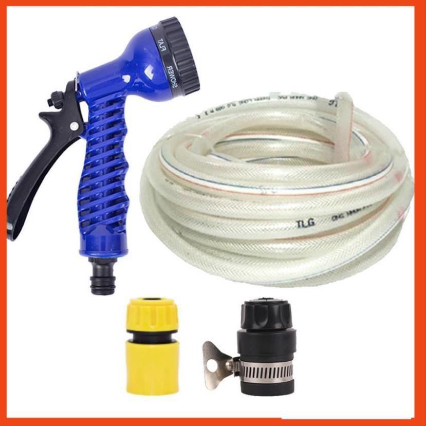 Bộ dây tăng áp 3 lần vòi xịt nước rửa xe, tưới cây loại 15m 206843