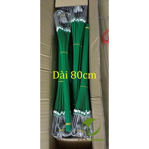 Móc treo chậu lan bằng kẽm bọc nhựa chống rỉ dài 80cm