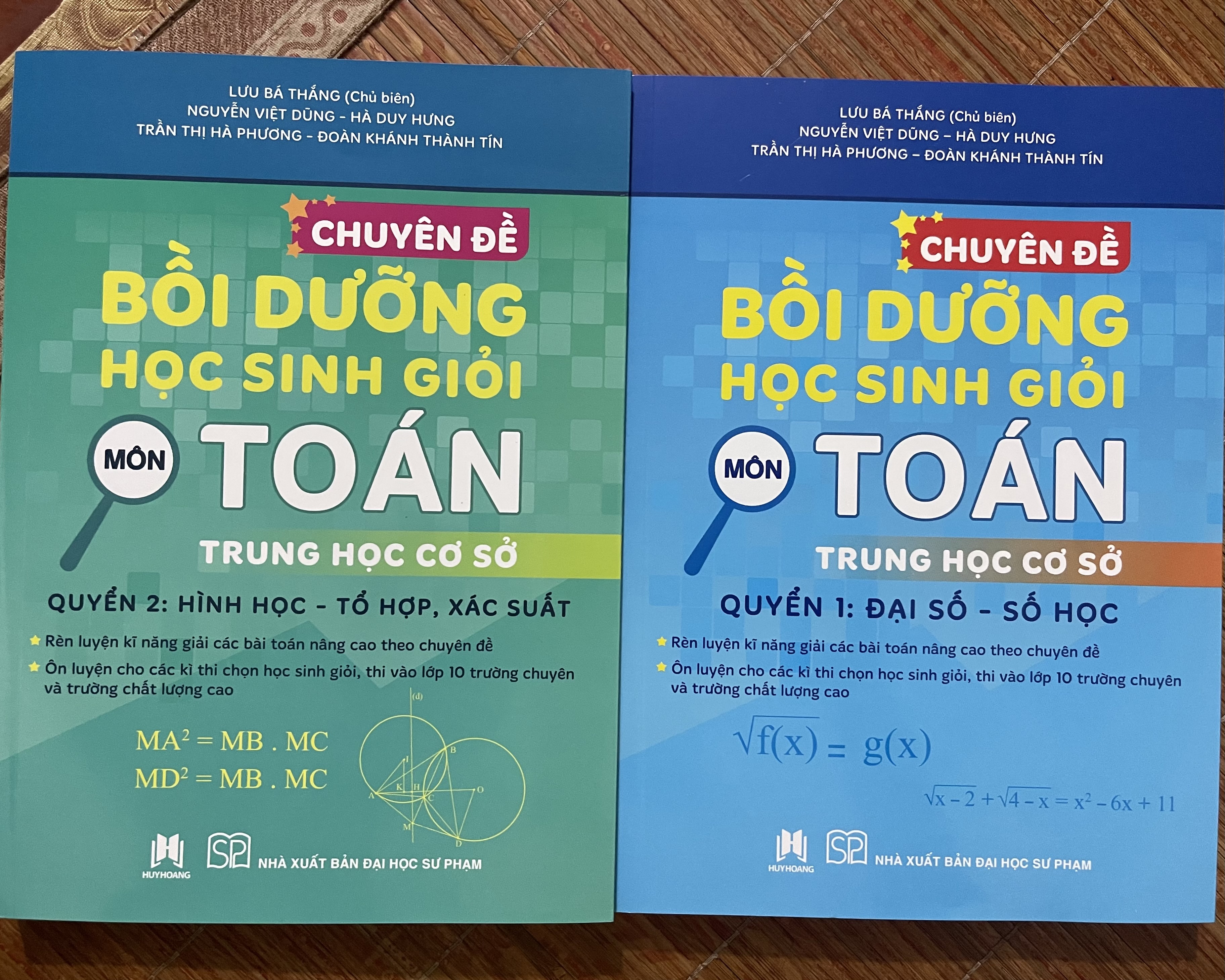 Sách chuyên đề bồi dưỡng học sinh giỏi môn toán trung học cơ sở đại số - số học - hình học - tổ hợp, xác suất (2 quyển)