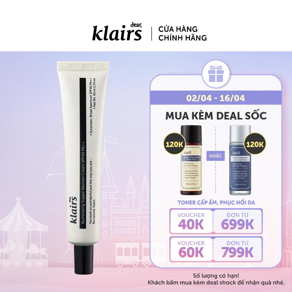 Kem trang điểm Dear, Klairs Illuminating Supple Blemish Cream 40ml