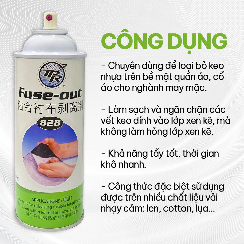FUSE-OUT | HÀNG CHÍNH HÃNG CHAI XỊT TẨY KEO LÓT TPR 828