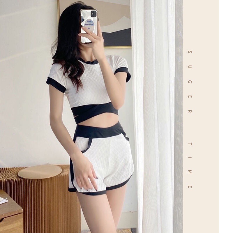 Đồ bơi nữ kín đáo, Đồ bơi nữ đi biển ba mảnh vải mềm mại co giãn 4 chiều kiểu dáng thời trang cao cấp