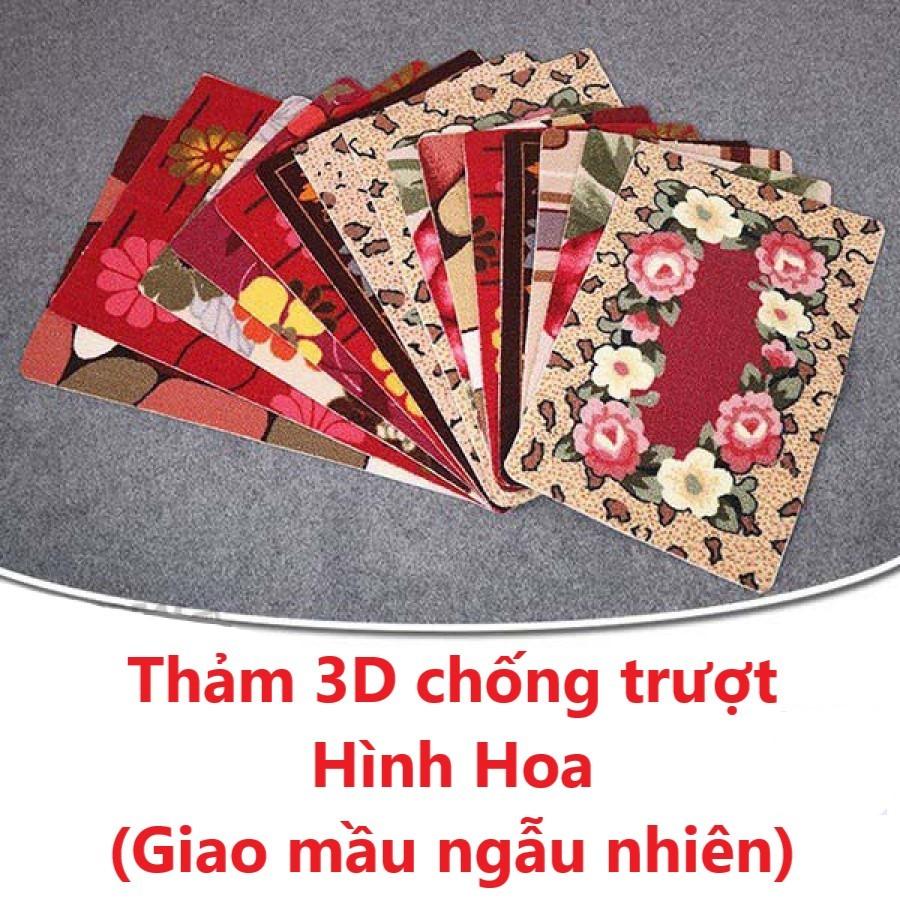 Thảm lau chân hình Hoa 3D chống trượt (KT 40 x 60cm) - Giao mầu ngẫu nhiên - GDHN Loại Tốt