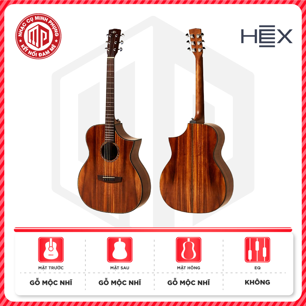 Đàn Guitar Acoustic - HEX FX240C - Honey Series - Size Grand Auditorium - Hàng chính hãng