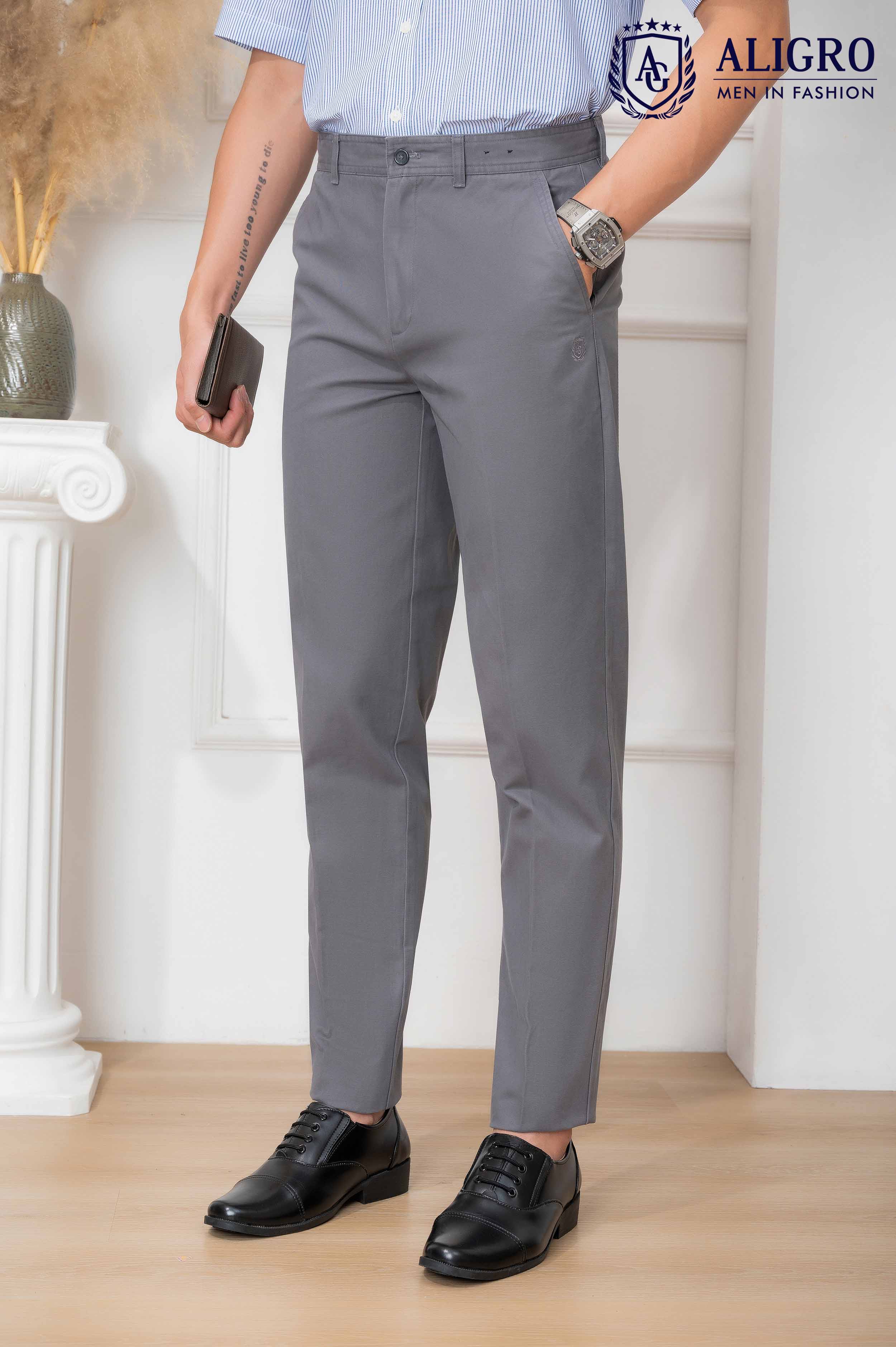  Quần kaki nam công sở màu ghi đậm ALGK058