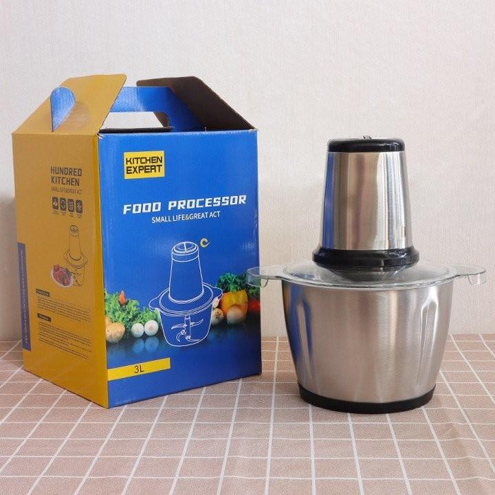 MÁY XAY THỊT BẰNG CỐI INOX 2 LÍT DAO 4 LƯỠI FOOD PROCESSOR