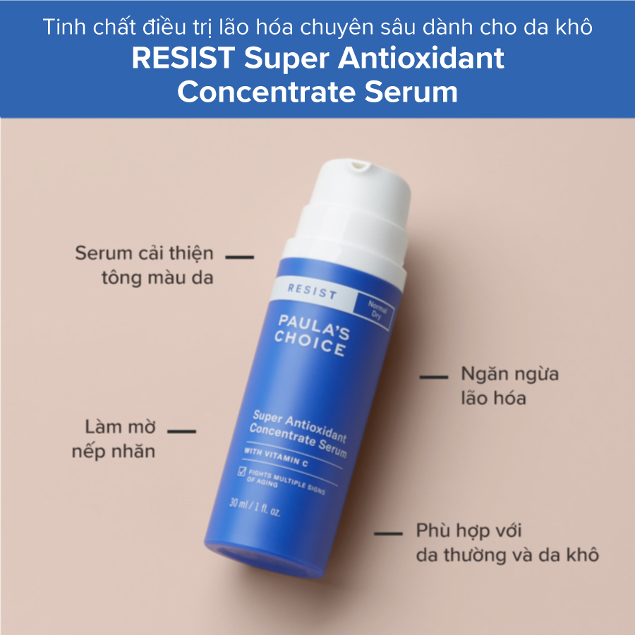 Tinh chất chống lão hóa chuyên sâu Pau la's Cho ice RESIST Super Antioxidant Concentrate Serum 30ml