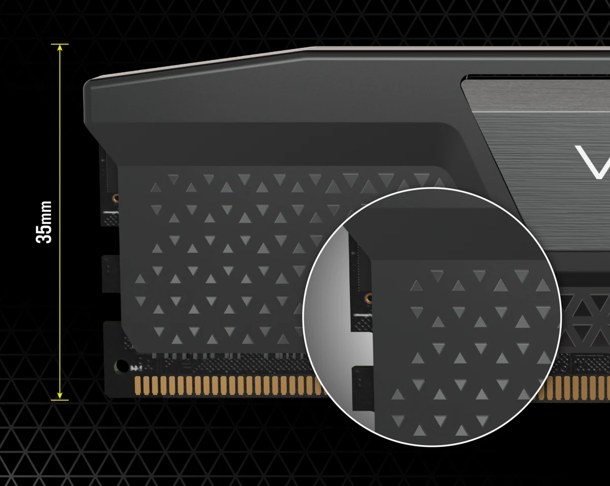 Bộ nhớ ram gắn trong Corsair DDR5, 5200MHz 32GB 2x16GB DIMM, Vengeance Black Heatspreader, C40, 1.25V - Hàng Chính Hãng
