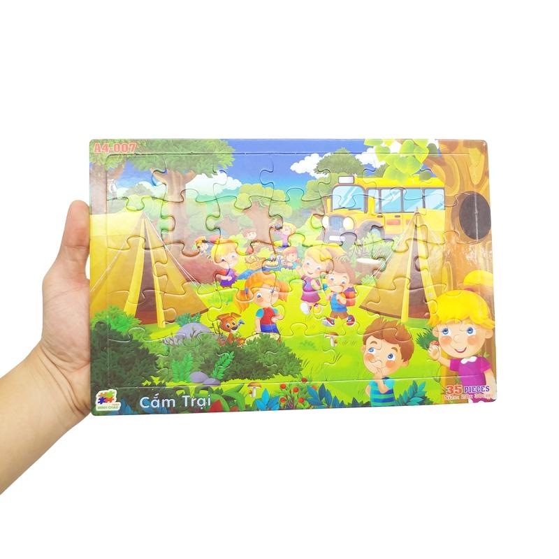 Bộ Xếp Hình Khổ A4 Puzzle Minh Châu 35-07 - Cắm Trại (35 Mảnh Ghép)