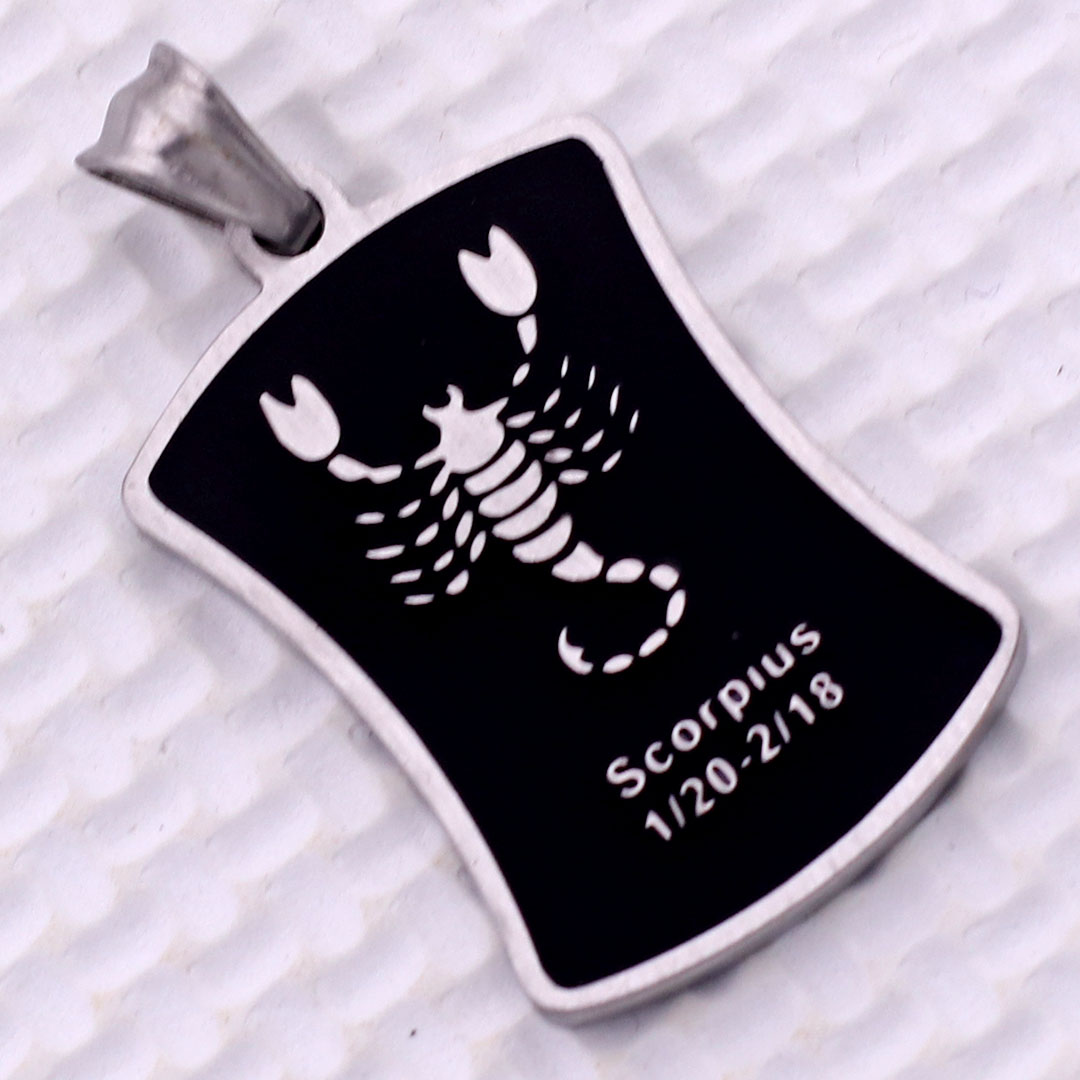 Mặt dây chuyền cung Hổ Cáp - Scorpius inox kèm dây chuyền inox rắn, Cung hoàng đạo