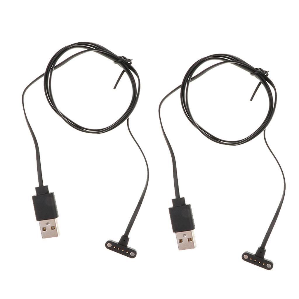 2 Miếng Cáp Sạc Cho Đồng Hồ Thông Minh, Có 4 Chân Từ Hấp Phụ USB Cáp Sạc Cho Đồng Hồ Thông Minh