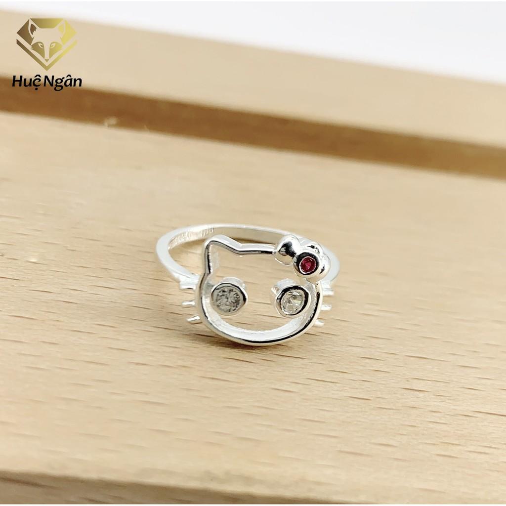 Nhẫn bạc Ý 925 Huệ Ngân - Mèo KITTY RYR140067 (li tay nhỏ)