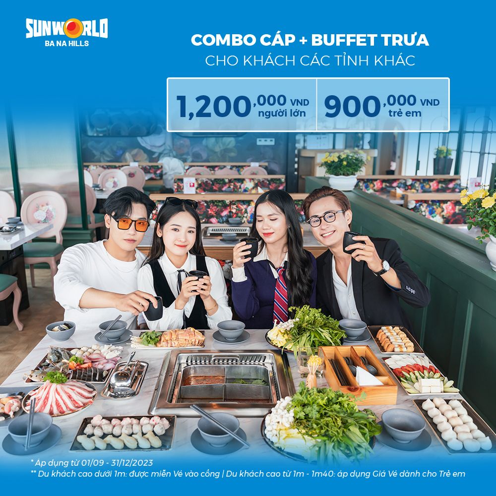 Combo Cáp Treo Bà Nà Hills + Ăn Trưa Buffet Cho Khách Các Tỉnh Khác