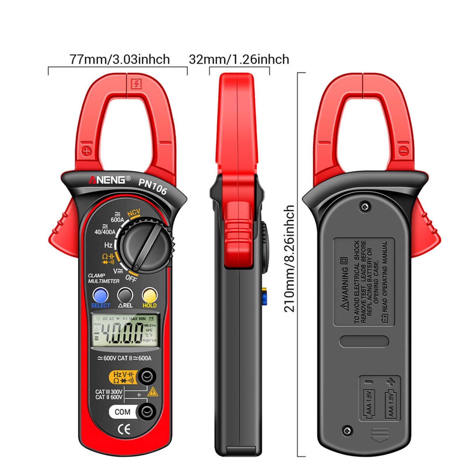 Digital Clamp Meter Voltage Meter Backlight Screen Auto Range Portable Professional Electrician Tool Multi Tester for Household Outlets Cars